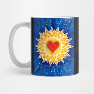 Heart in sun mandala Mug